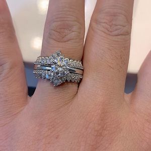 VVS1 Art deco 3pcs bridal diamond wedding ring set!